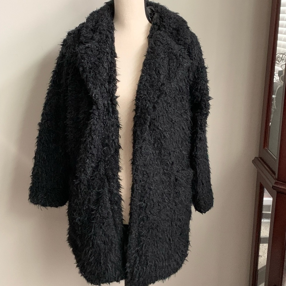 NWT Black Faux Fur Coat *October Love* - Picture 2 of 4